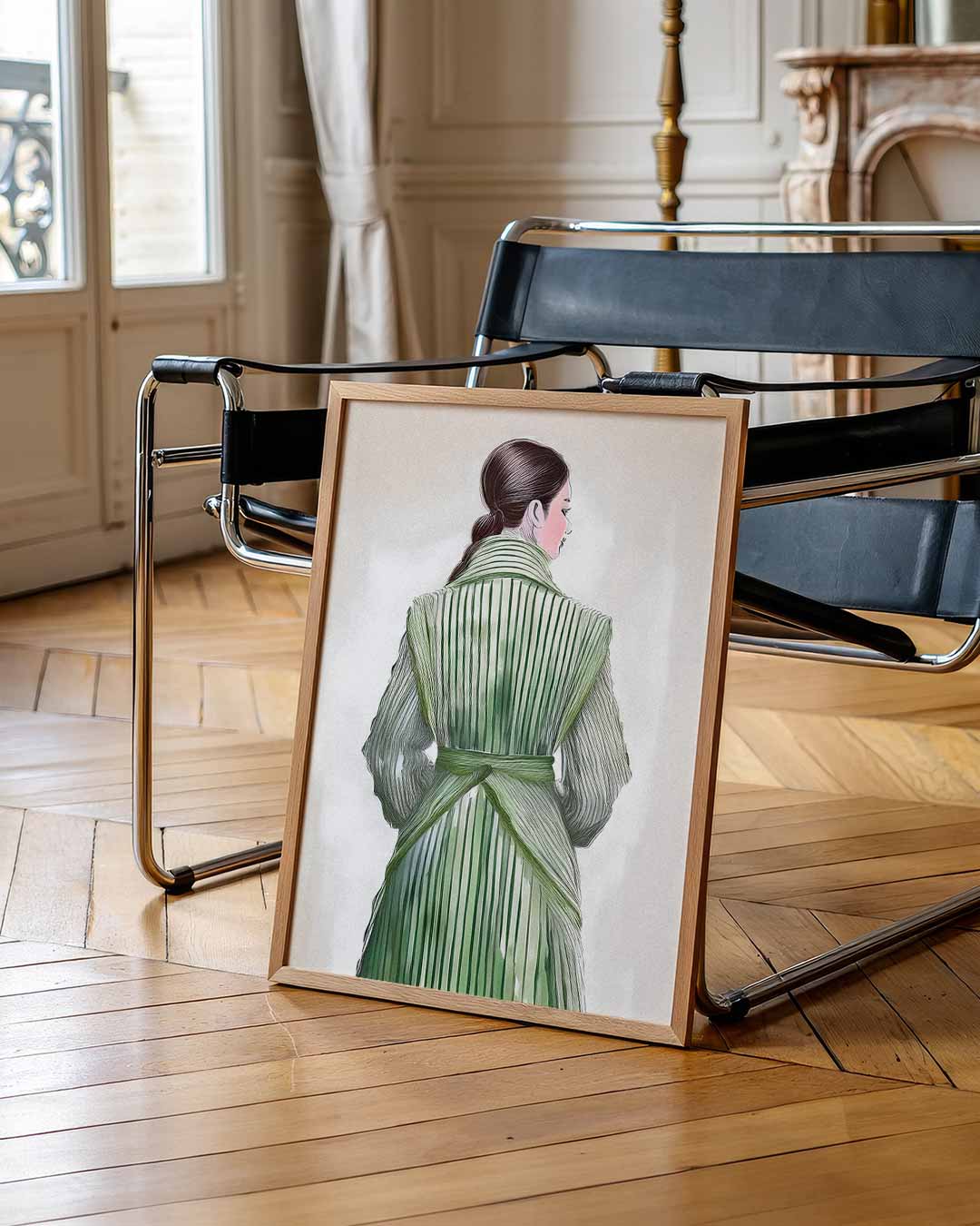 Elegante Groene Damesposter – zomer portret poster, afbeelding 7