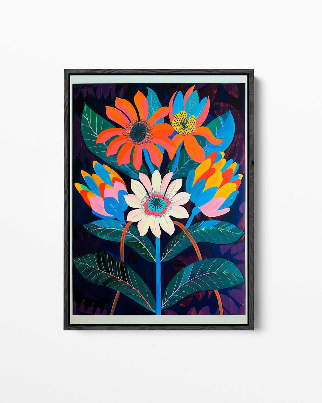 Vrolijke bloemen – staand wanddecoratie kunstwerk