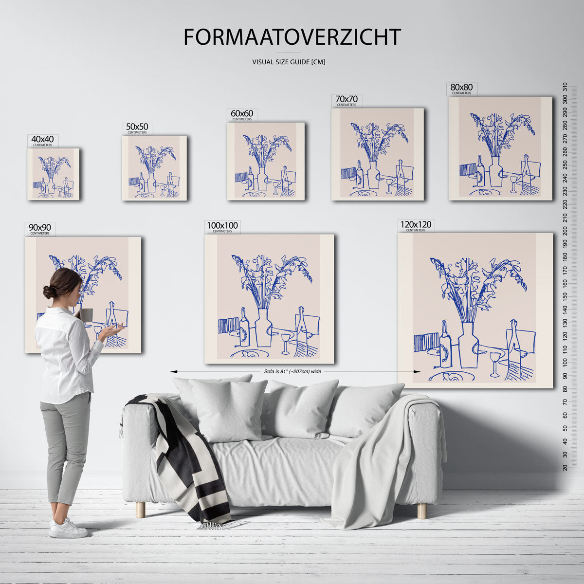 Stilleven met bloemen – vierkante muurposter voor keuken of eethoek