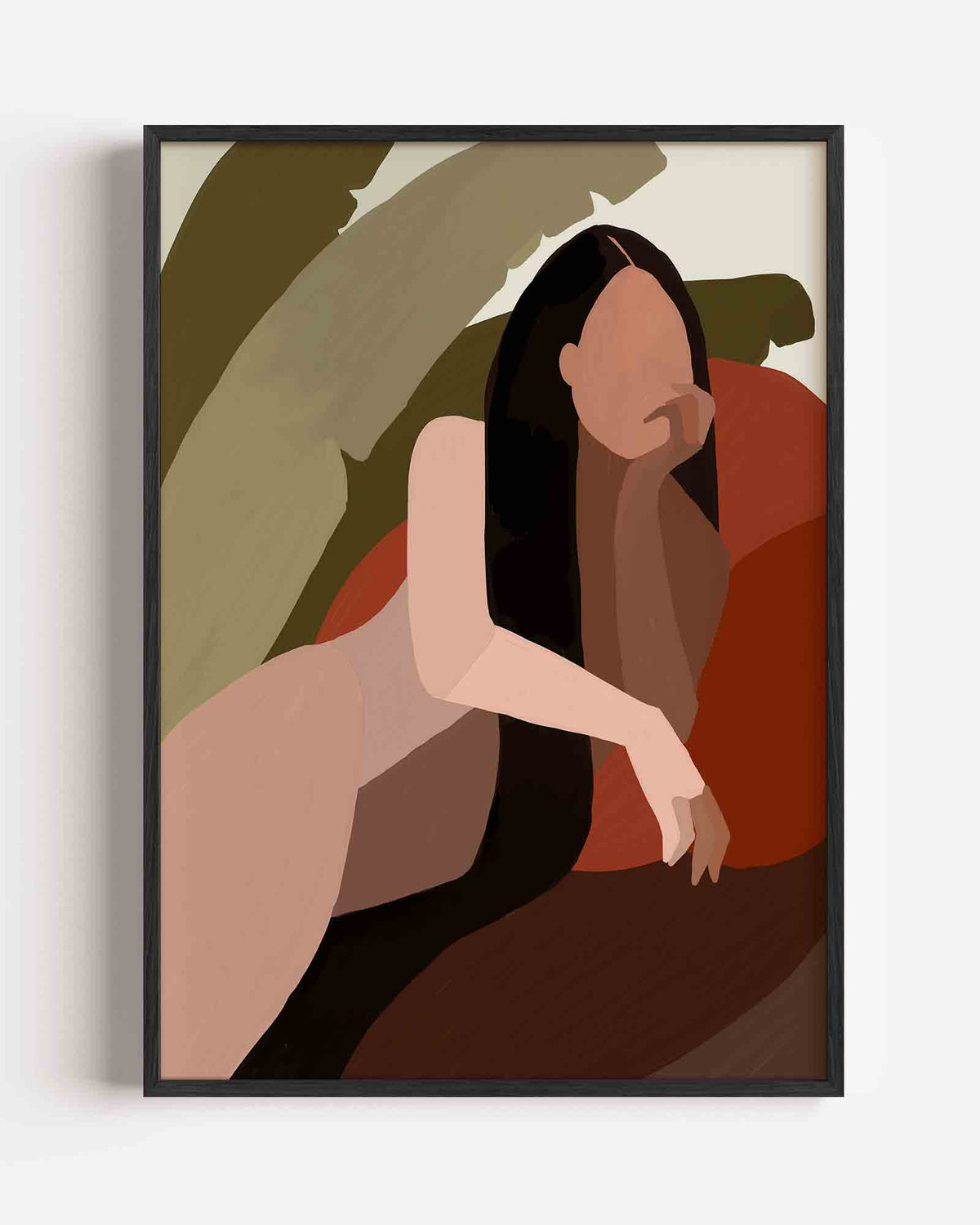 Liggende figuur – hedendaagse illustratie portret poster als wanddecoratie
