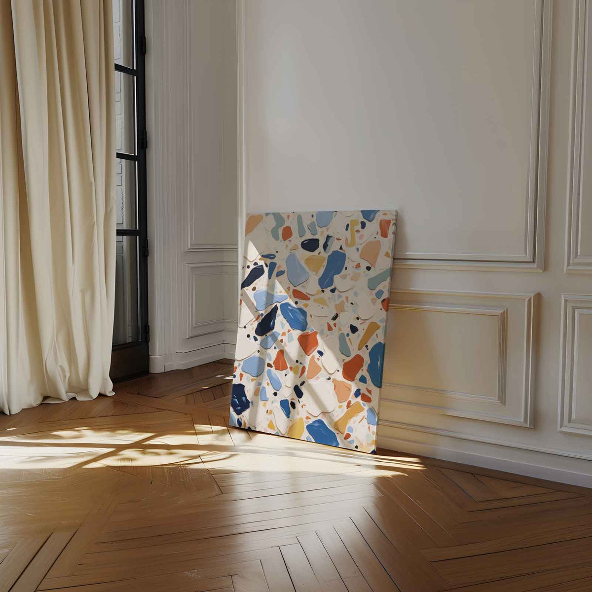 Levendig Terrazzo Inspiratie – dibond wanddecoratie in staand formaat