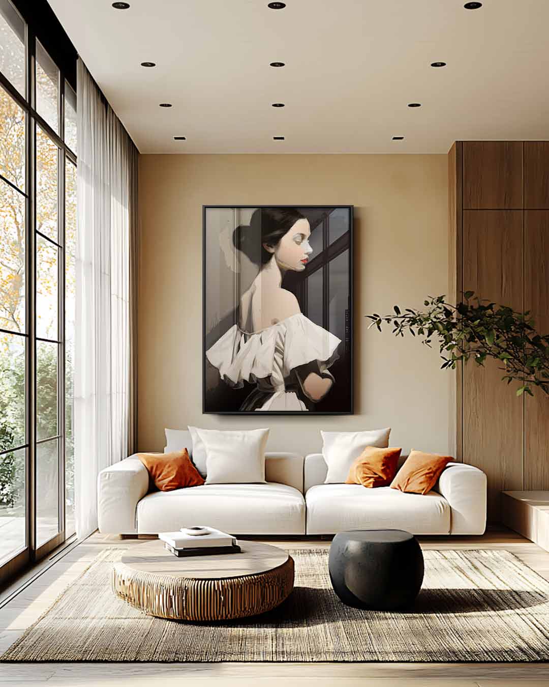 Elegante Dromerigheid – plexiglas wanddecoratie in portret formaat