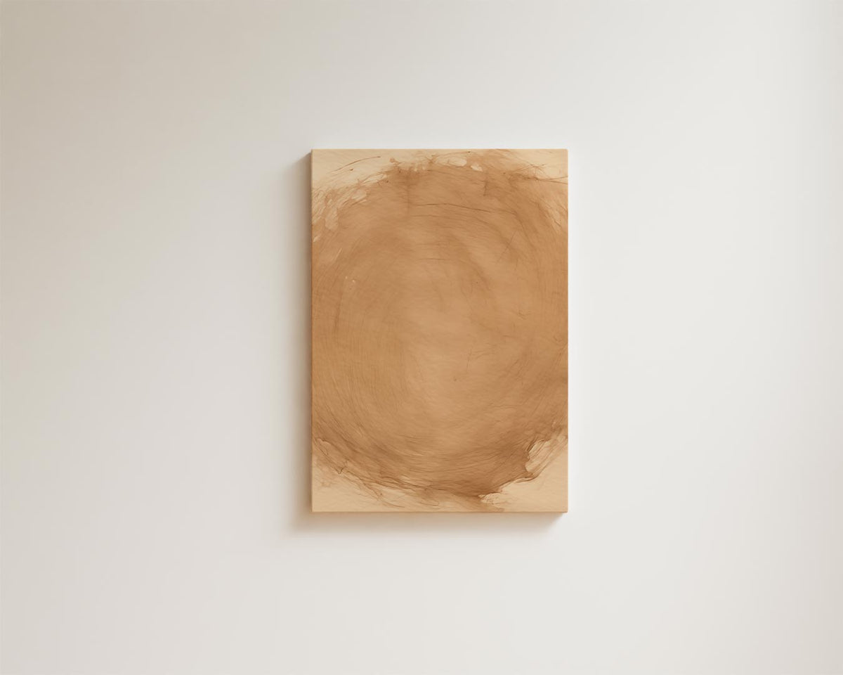 Zachte Okratonen Waterverf – kunstwerk met zwarte baklijst