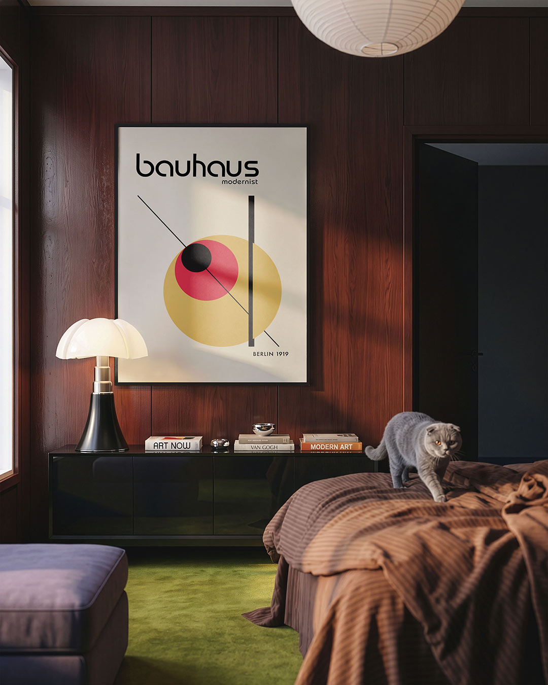Vorm en lijnenspel – geometrische Bauhaus poster in staand formaat