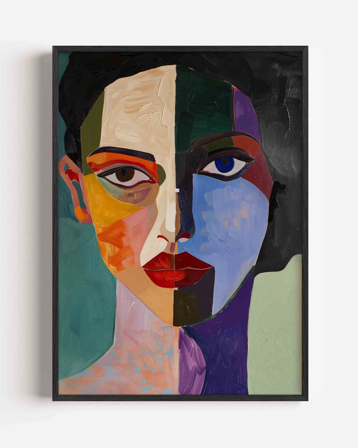 Abstract gezicht – hedendaagse illustratie portret poster als wanddecoratie