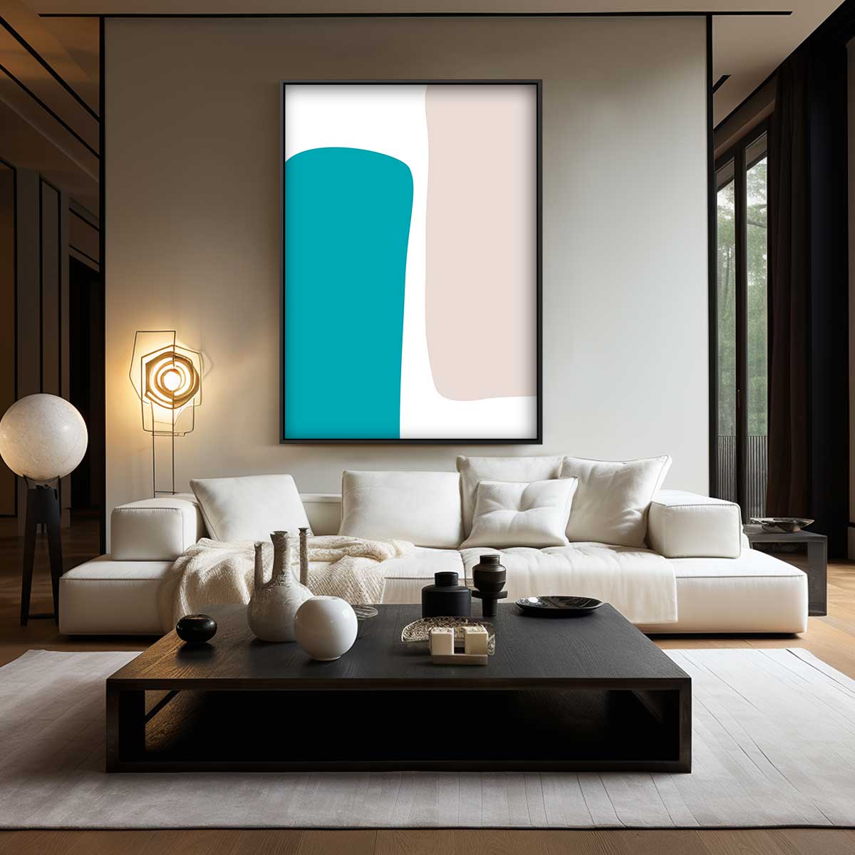 Vloeiende Vormen Duet – modern portret kunstwerk van WallArtistic
