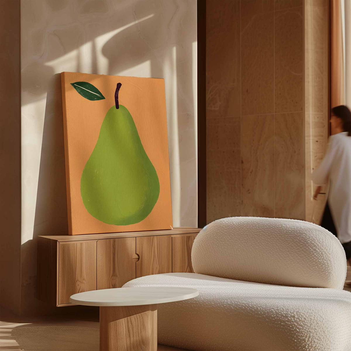 Speelse Peer Illustratie – staand kunstwerk voor modern interieur
