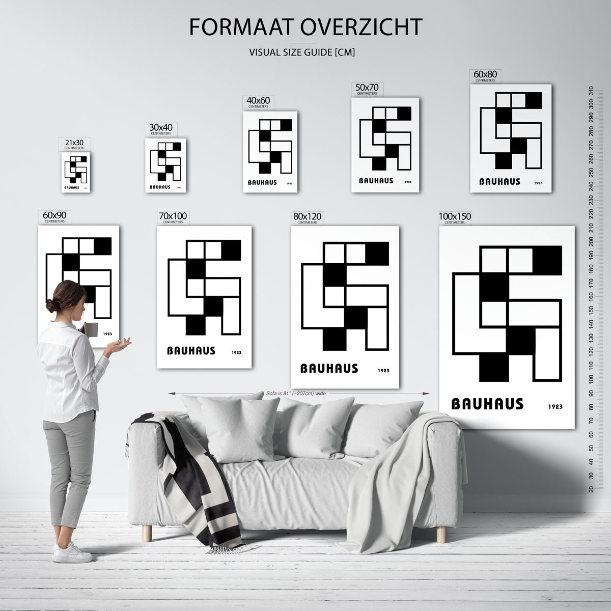 – geometrische poster in Bauhaus-stijl van WallArtistic