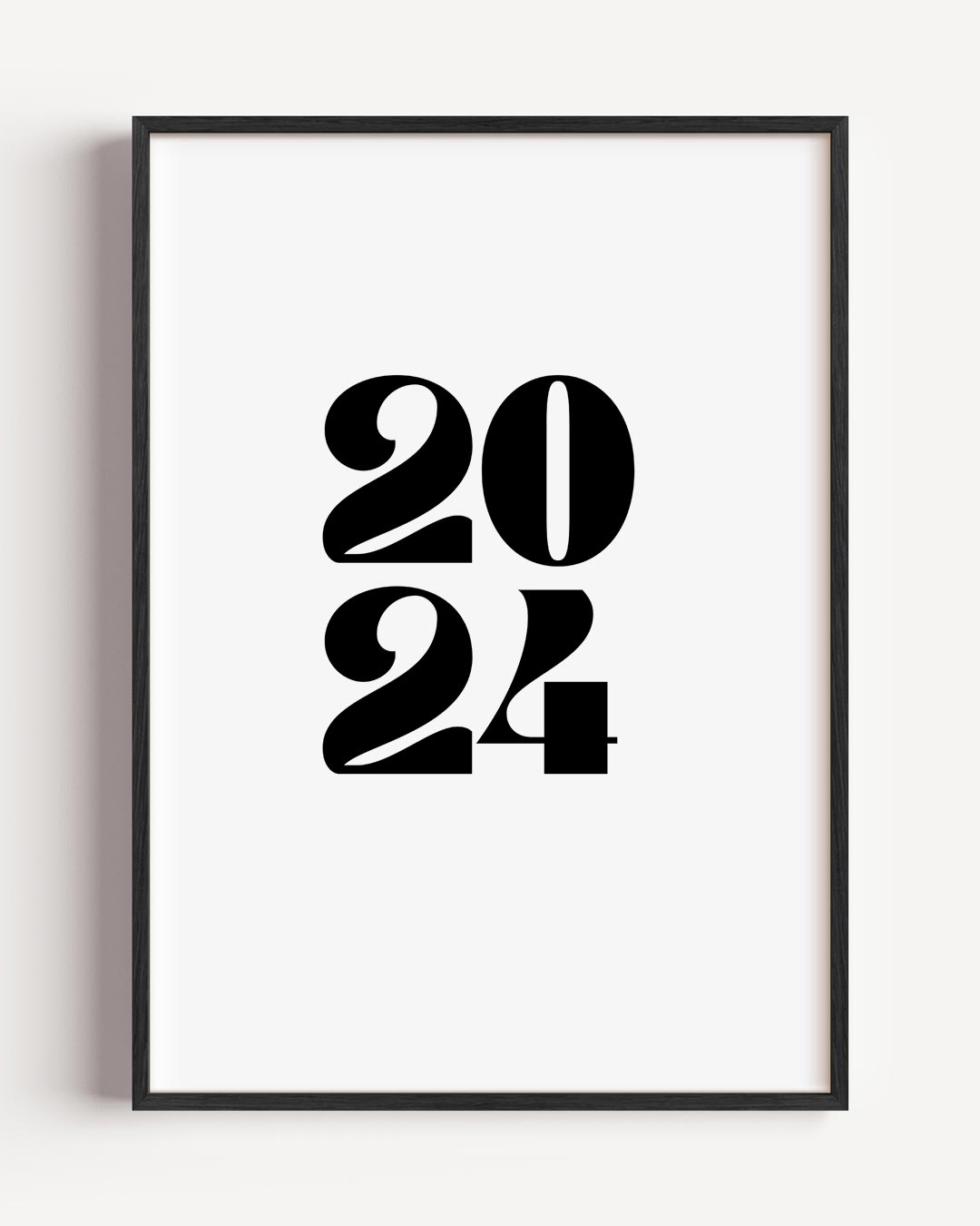 Stijlvolle 2024 Typografie – kerst portret poster als wanddecoratie