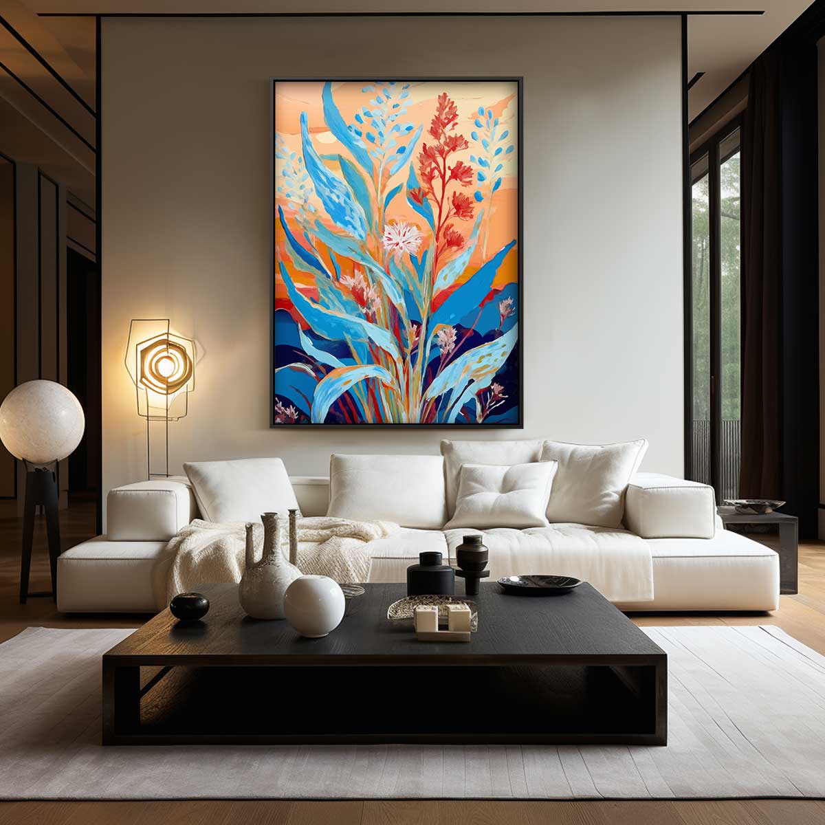Kleurrijke Bloemenzee – dibond wanddecoratie in staand formaat
