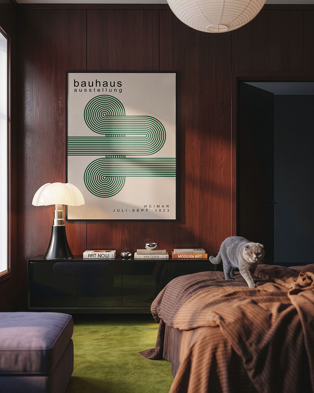 Lijnenspel en vlaken – geometrische Bauhaus poster in staand formaat