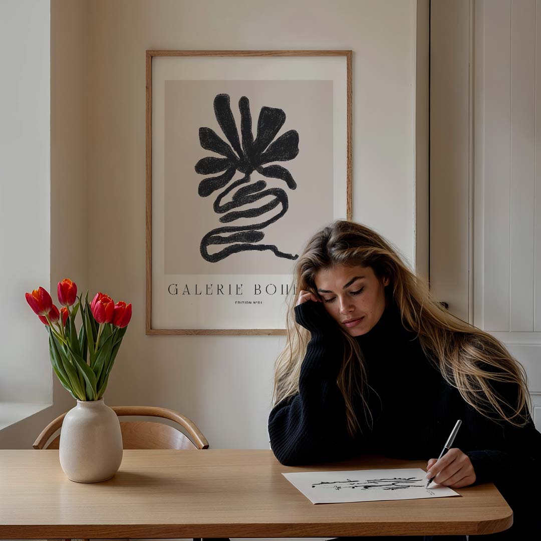 Boho Bloem Print – staande muurposter met boheme uitstraling