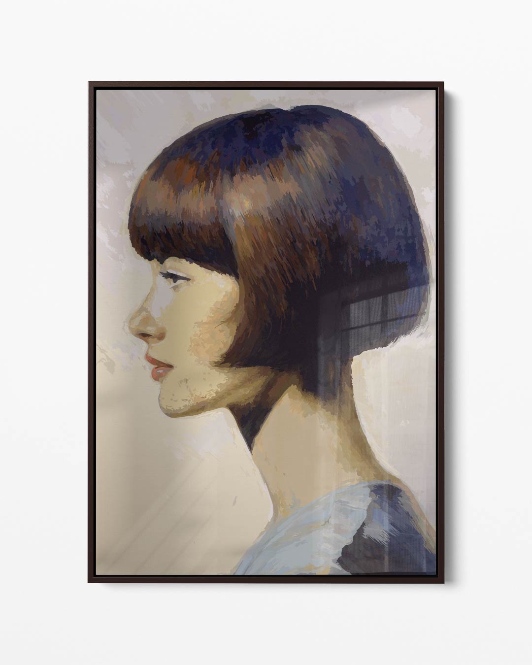Modern Portret in Profiel – portret kunstwerk als wanddecoratie
