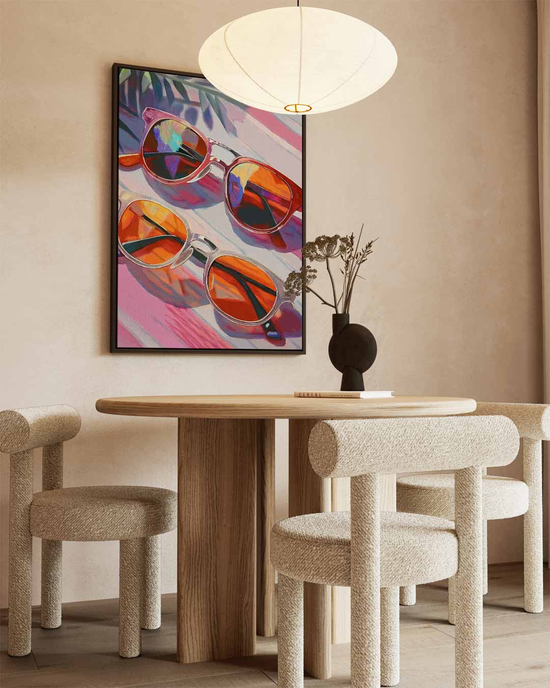 Zonovergoten Zonnebrillen – canvas wanddecoratie in portret formaat
