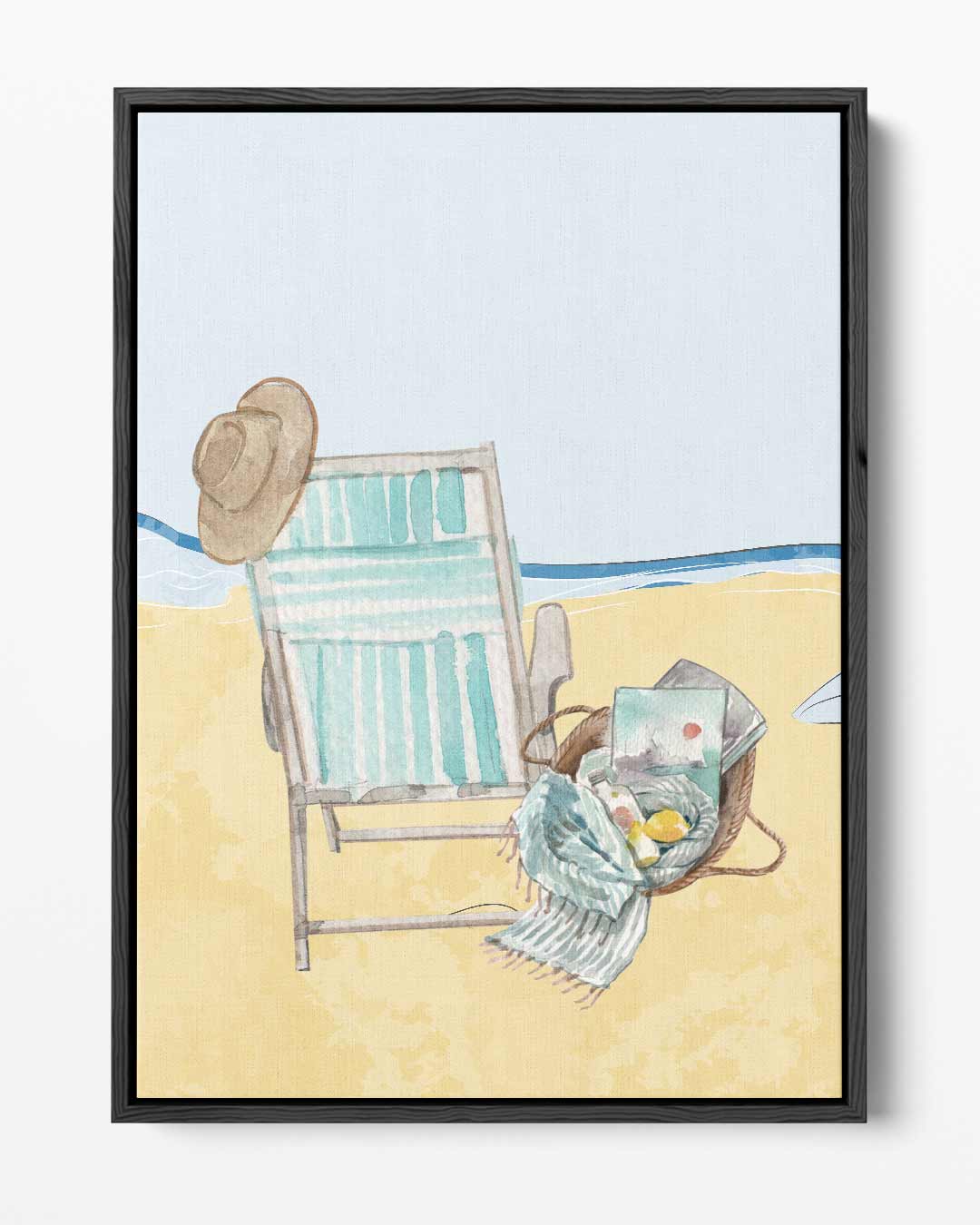 Zomerse Stranddag – portret kunstwerk als wanddecoratie