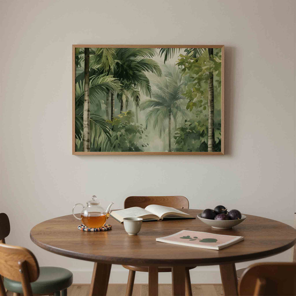 Tropische bladeren – liggende jungle wanddecoratie van WallArtistic