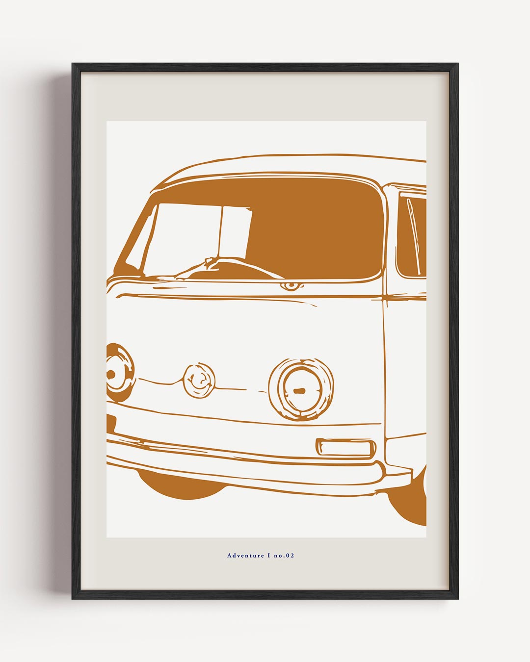 Retro Camper Van Avontuur – zomer portret poster als wanddecoratie