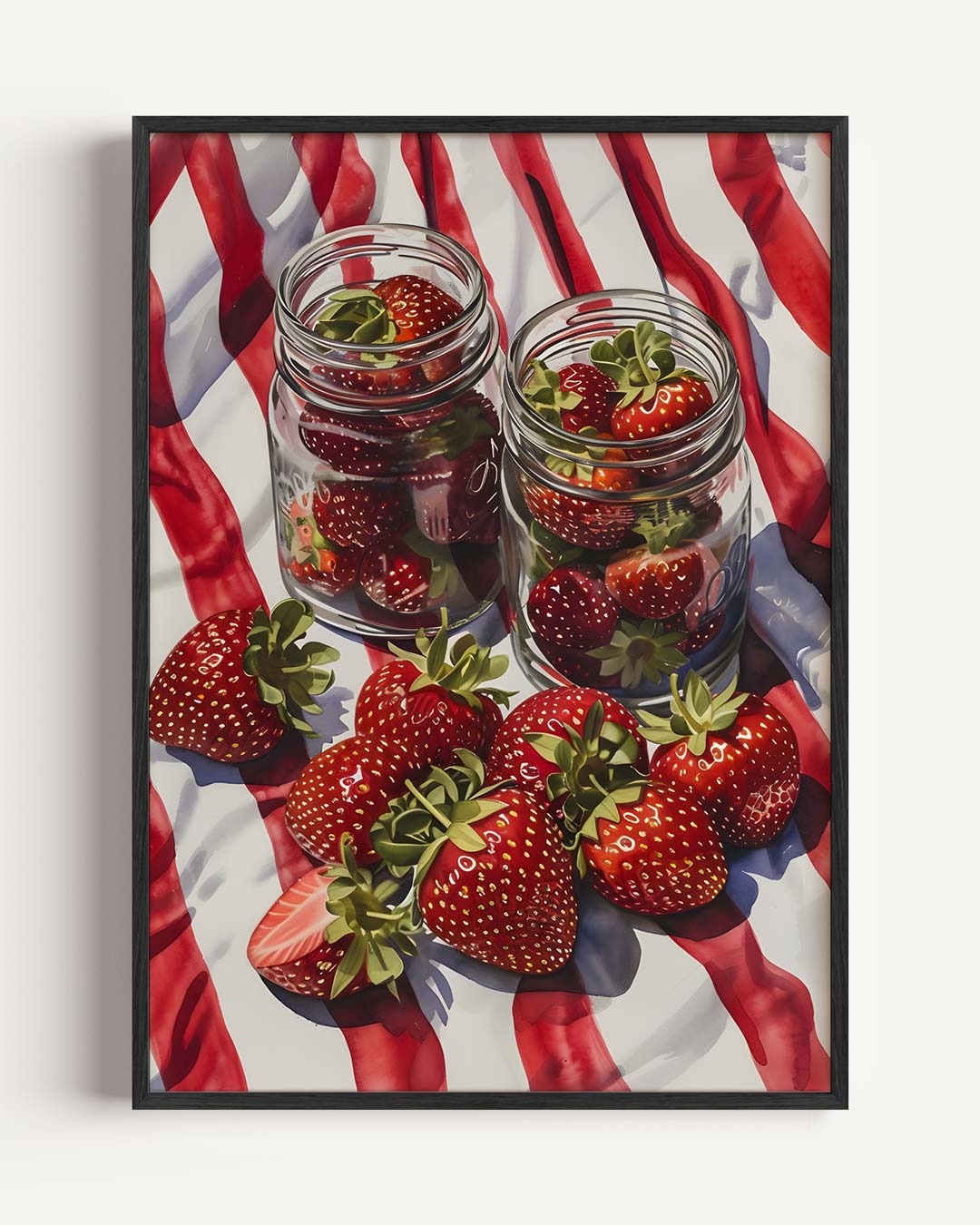 Zomerse Aardbeien – Popart en Streetart portret poster als wanddecoratie