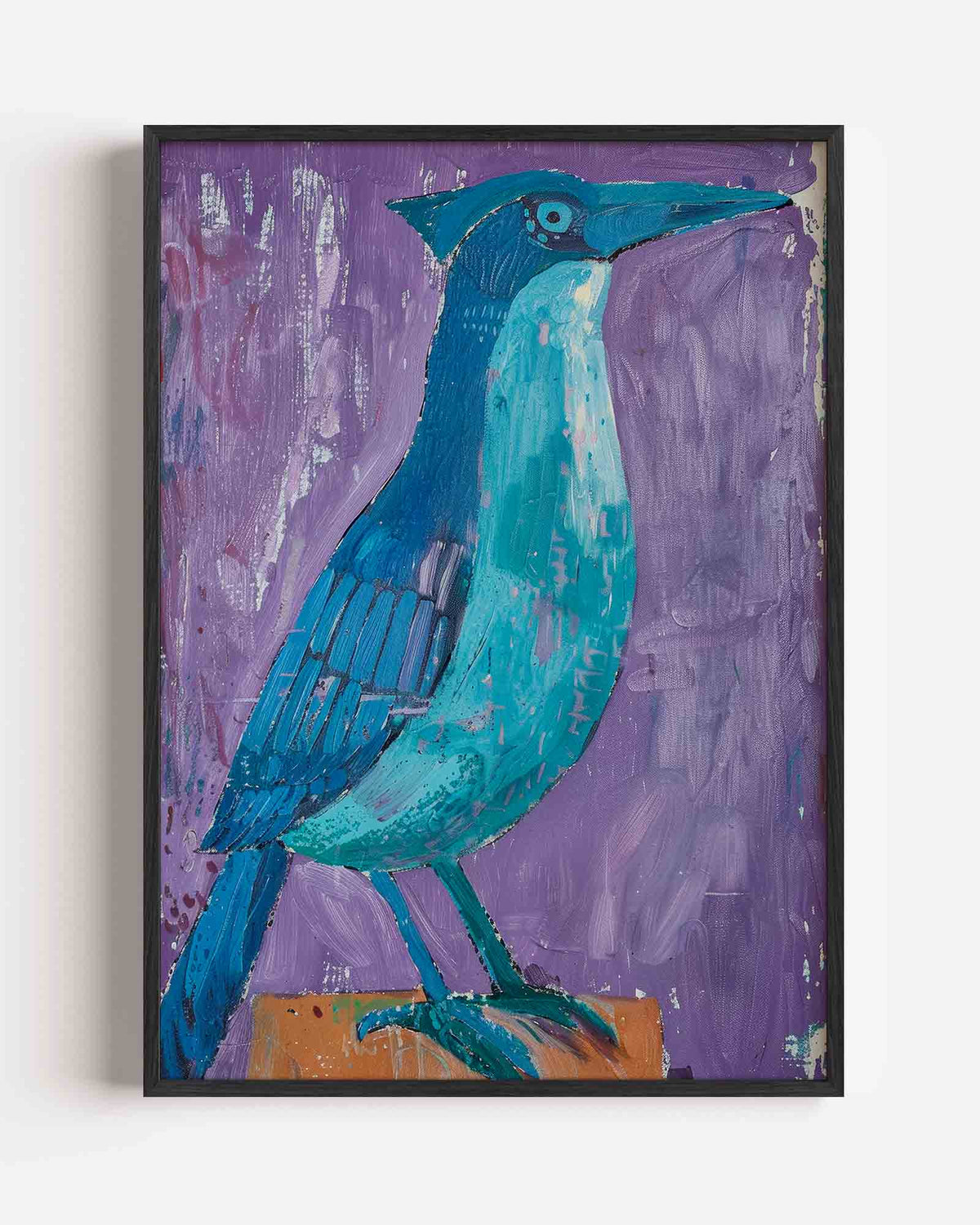 Blauwe vogel – Kunst & Design poster als staande wanddecoratie