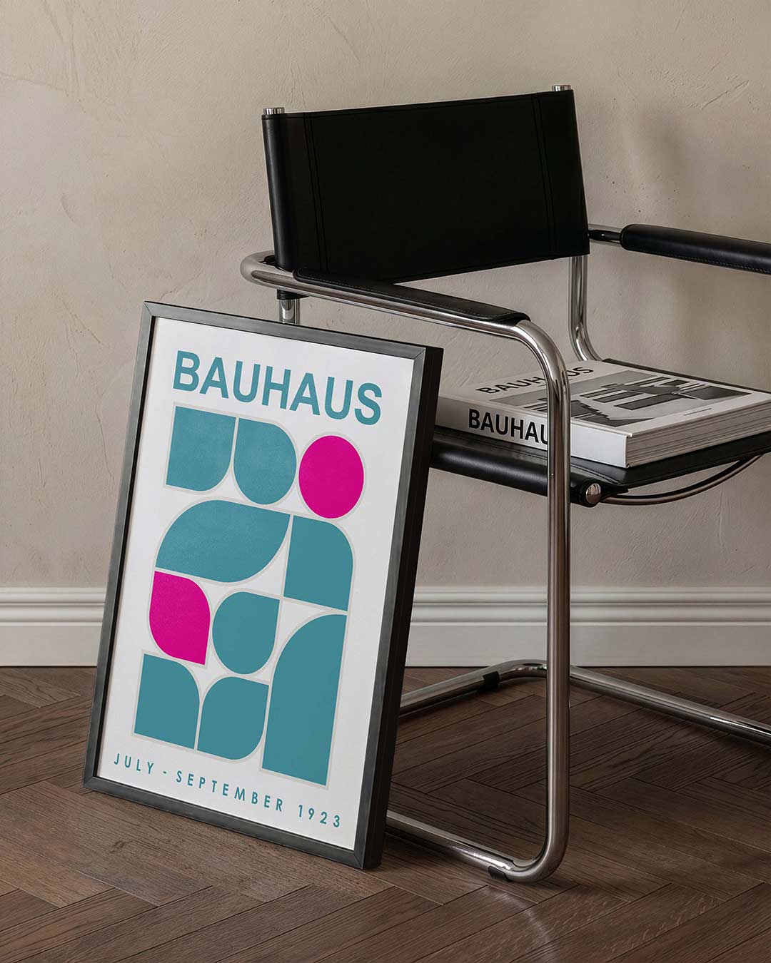 Vormen en kleurvlakken – staande Bauhaus poster voor aan de muur