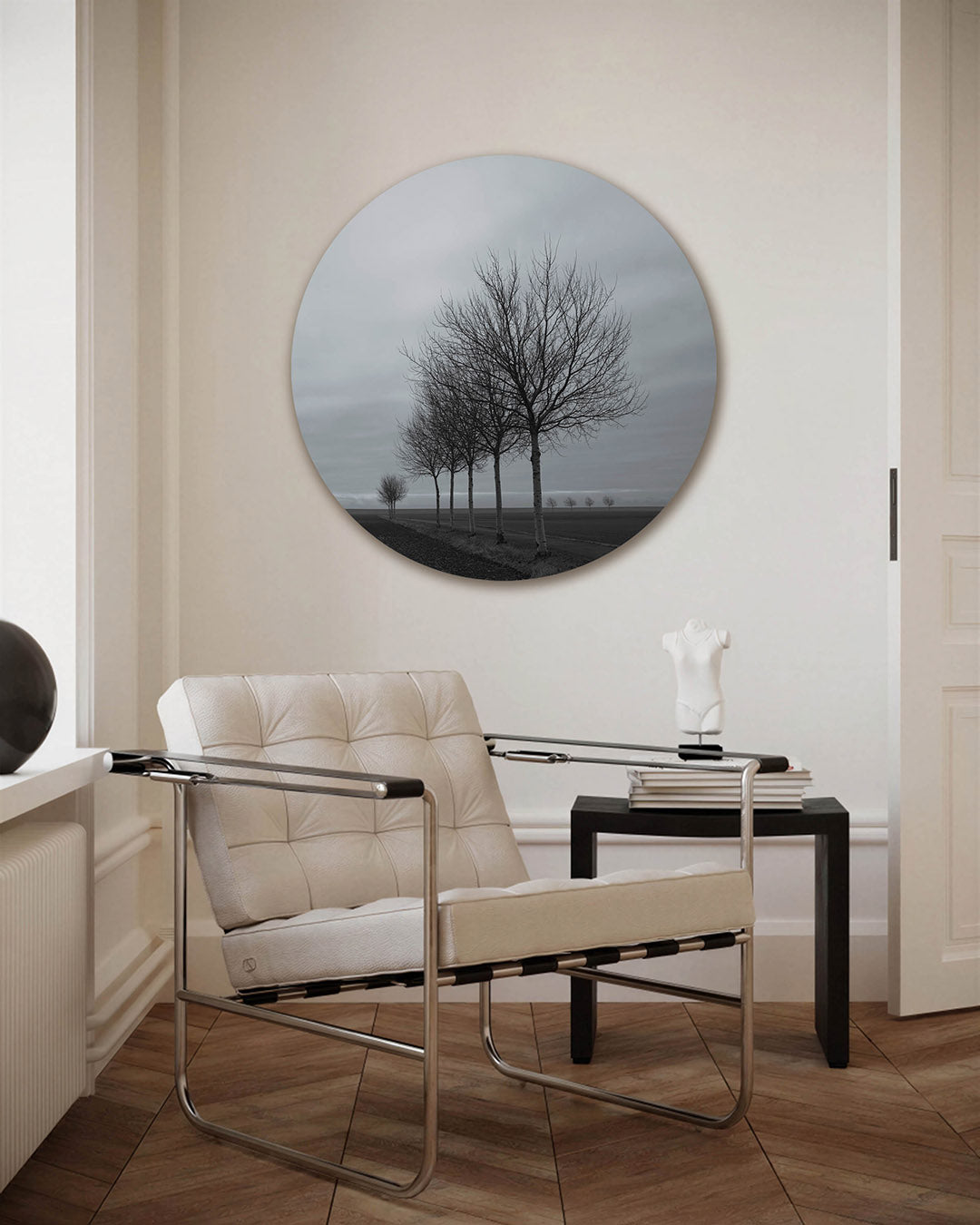 Landschap met bomen – fotografie muurcirkel als ronde wanddecoratie