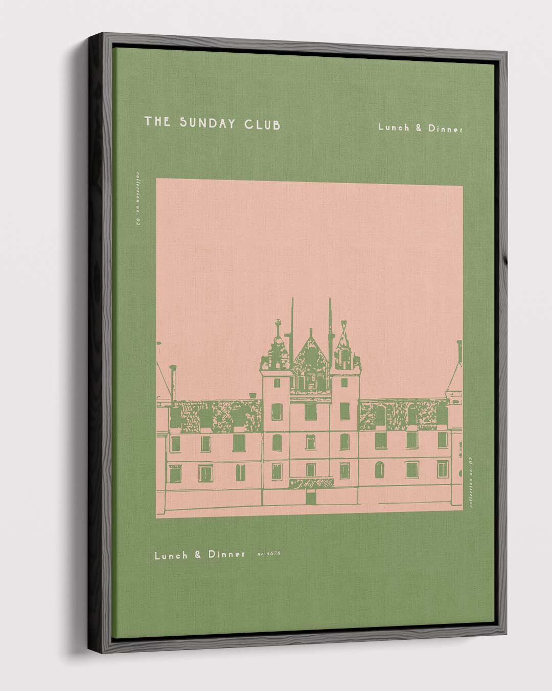 The Sunday Club Menu Illustratie – canvas wanddecoratie in portret formaat