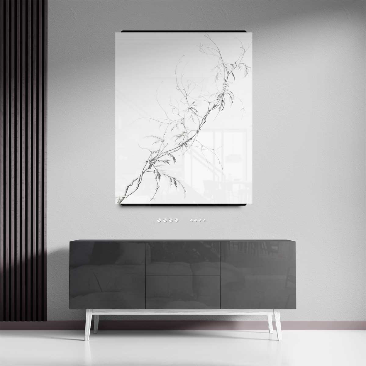 Elegante Takken in Potlood – plexiglas kunstwerk als wanddecoratie