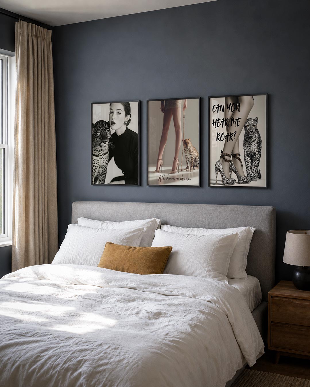 Abstract posterset – detailweergave – een abstracte posterset met donkere tinten en een rustige