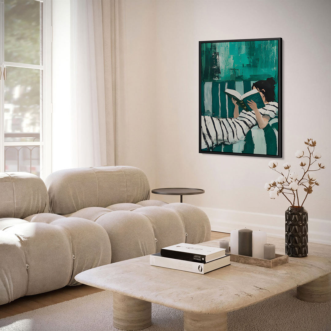 Lezende vrouw – kunstwerk als stijlvolle wanddecoratie