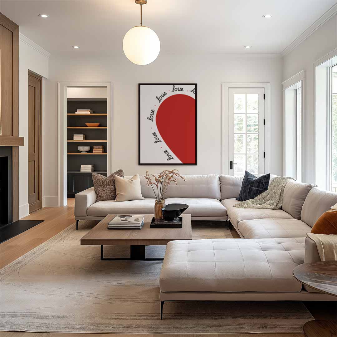 Love in Red – plexiglas wanddecoratie in portret formaat