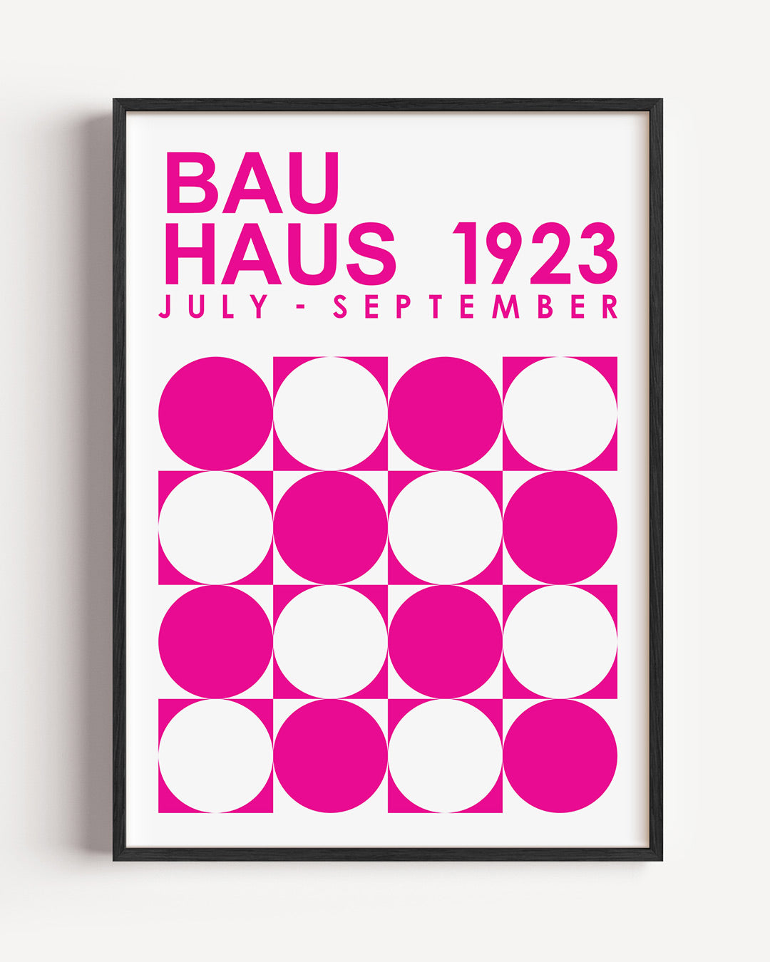Cirkelpatroon en tekst – staande Bauhaus poster als wanddecoratie