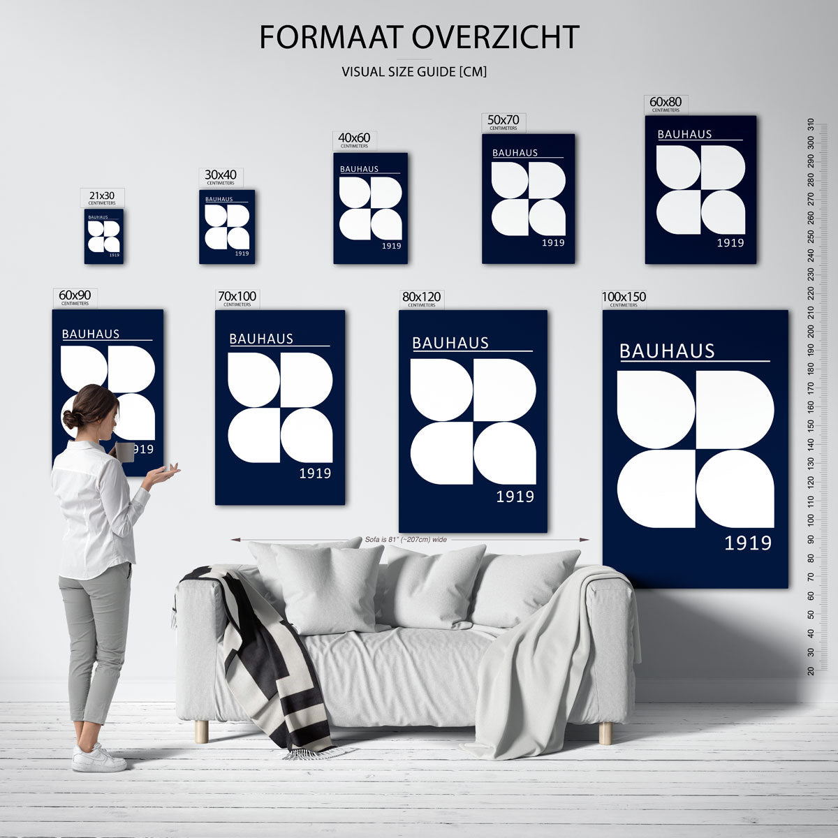 Vormen en vlakken – geometrische poster in Bauhaus-stijl van WallArtistic
