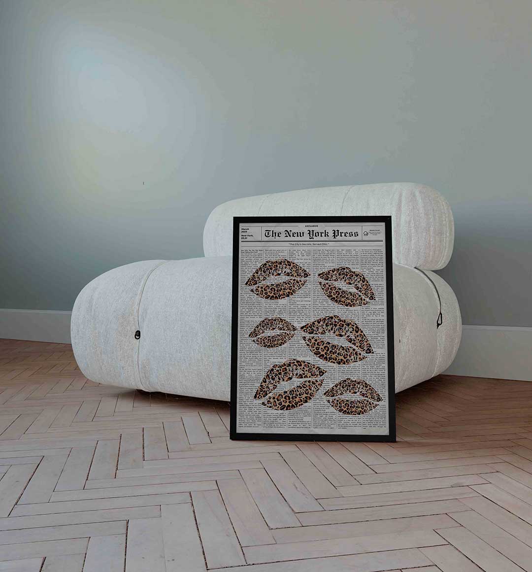 Luipaard lippen – Pop Art wandkunst als portret poster