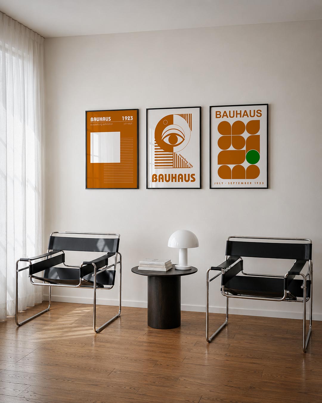 Lijnen en vlaken driedelige posterset – deze posterset in drie delen toont een dynamisch spel van witte lijnen en vlakken op
