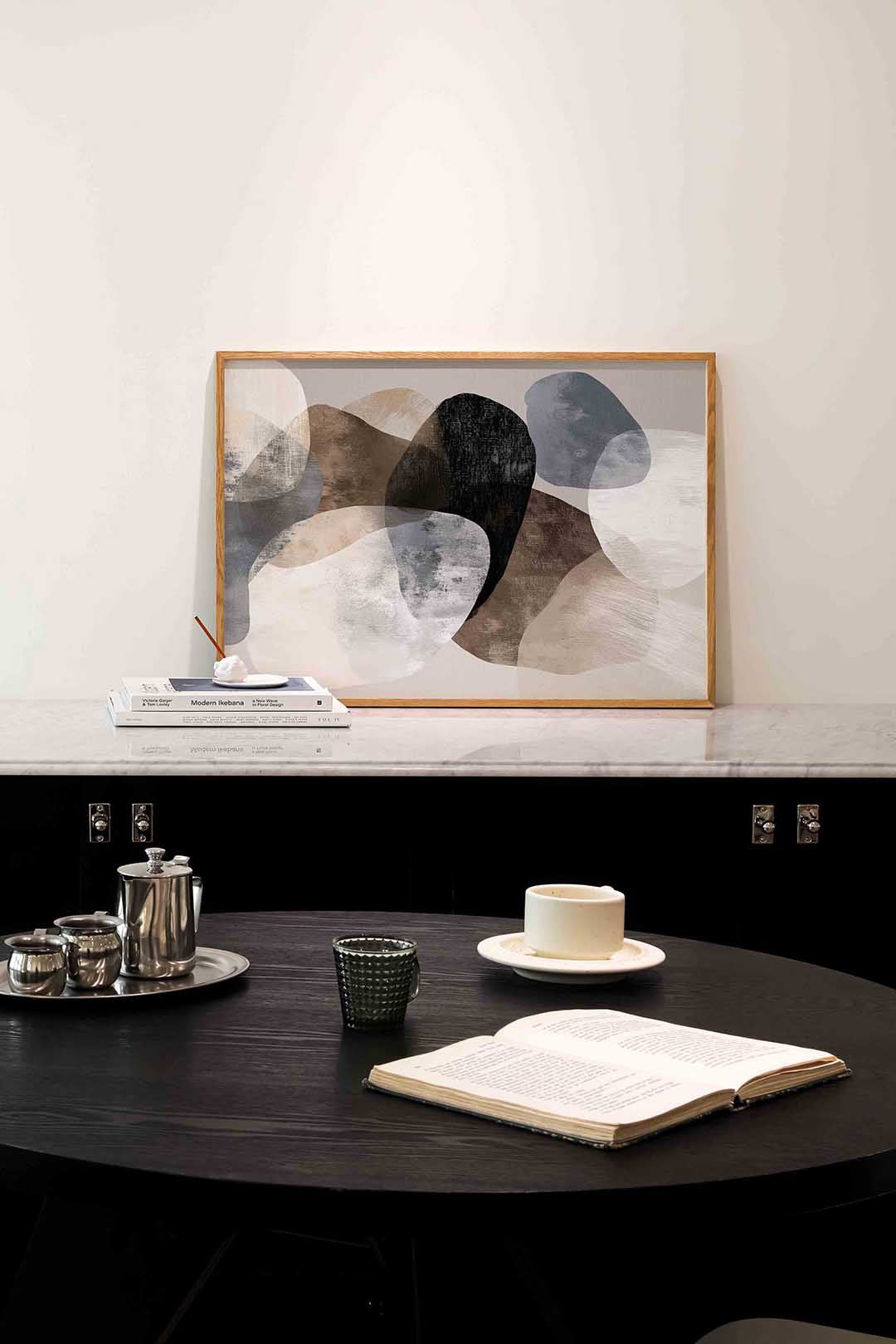Abstracte vormen – abstracte poster in liggend formaat