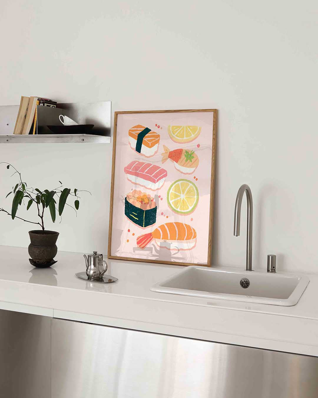 Sushi en citrus – keukenposter in staand formaat
