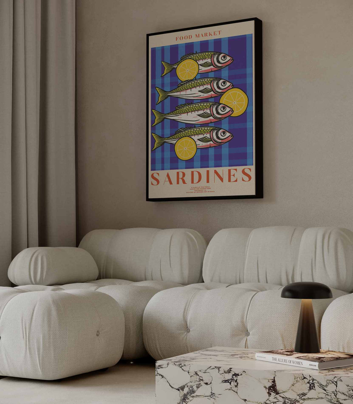 Vrolijke Sardientjes – portret wandkunst van WallArtistic