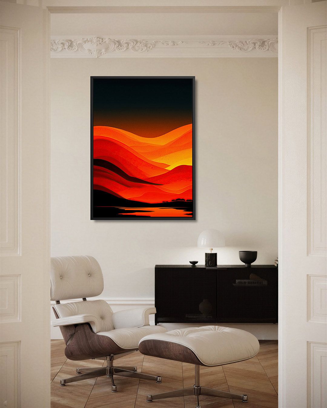Vloeiende kleurenlandschap – staand wanddecoratie kunstwerk