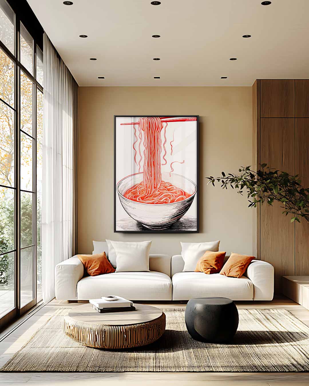 Ramen in Bloei – plexiglas wanddecoratie in portret formaat