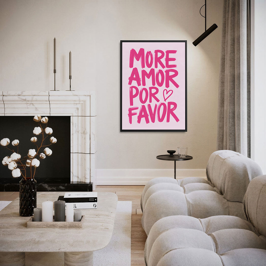 Roze typografie – moderne staande wandkunst