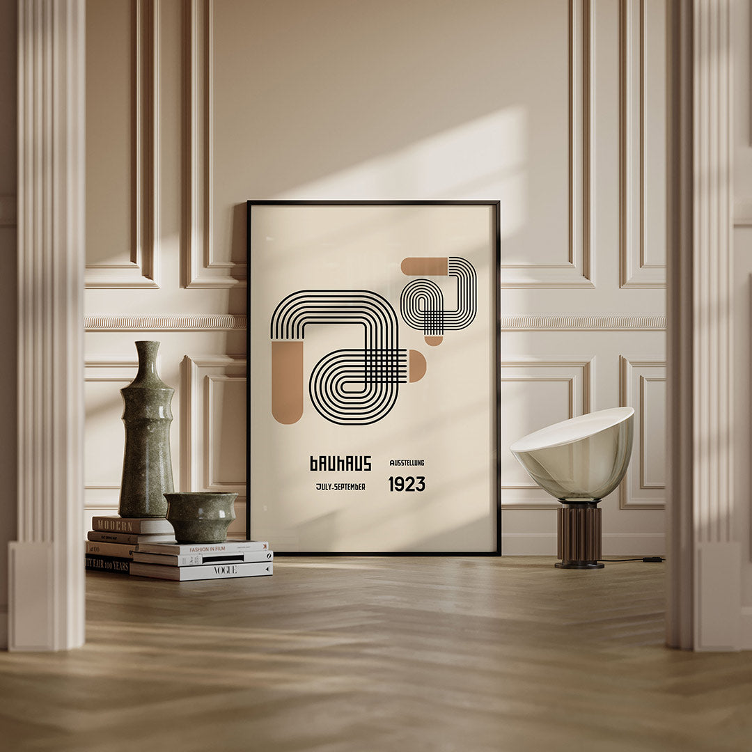 Lijnenspel en vlakverdeling – moderne Bauhaus wandkunst als poster