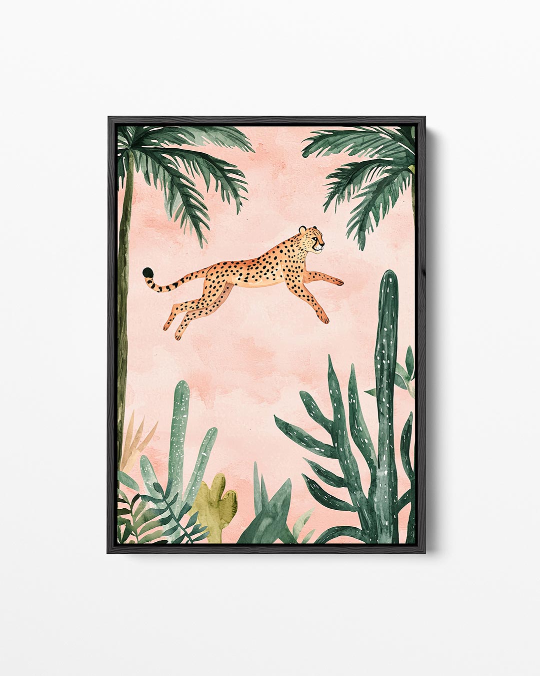 Springende luipaard – staand wanddecoratie kunstwerk