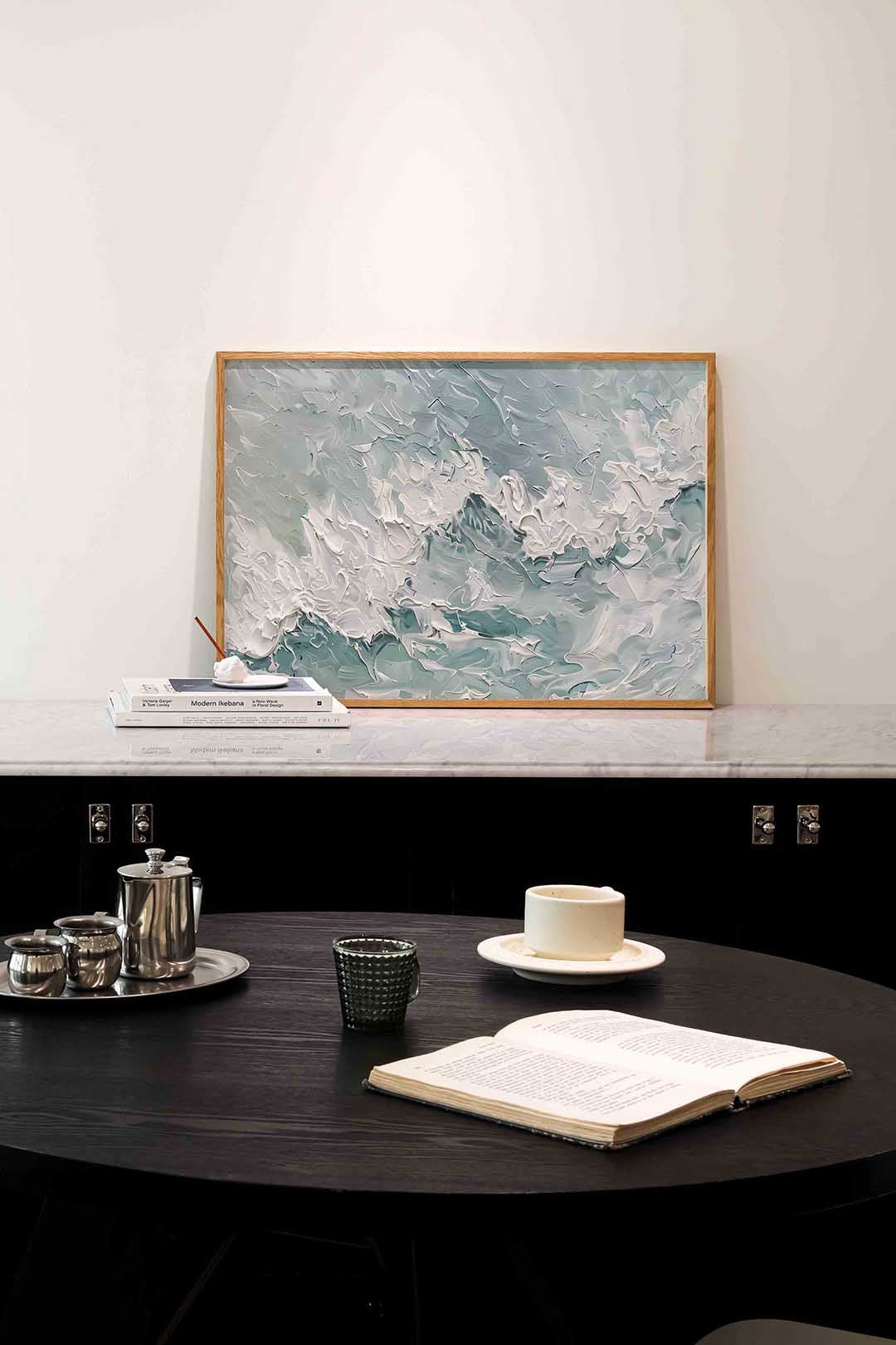Golvende texturen – abstracte poster in liggend formaat