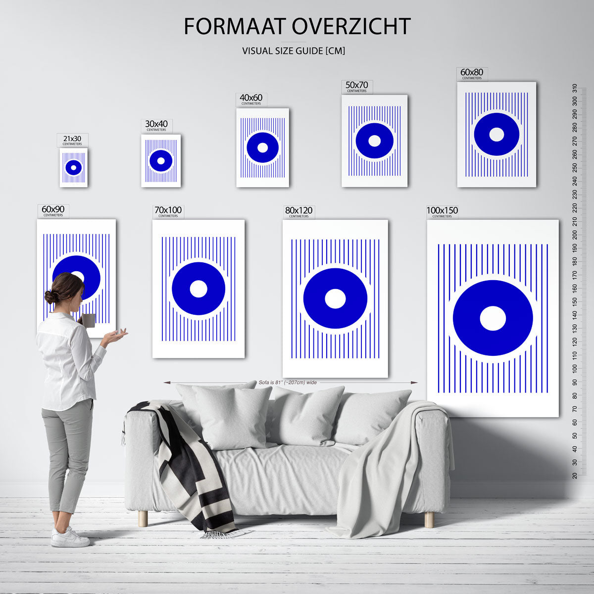 Cirkels en lijnen – geometrische poster in Bauhaus-stijl van WallArtistic