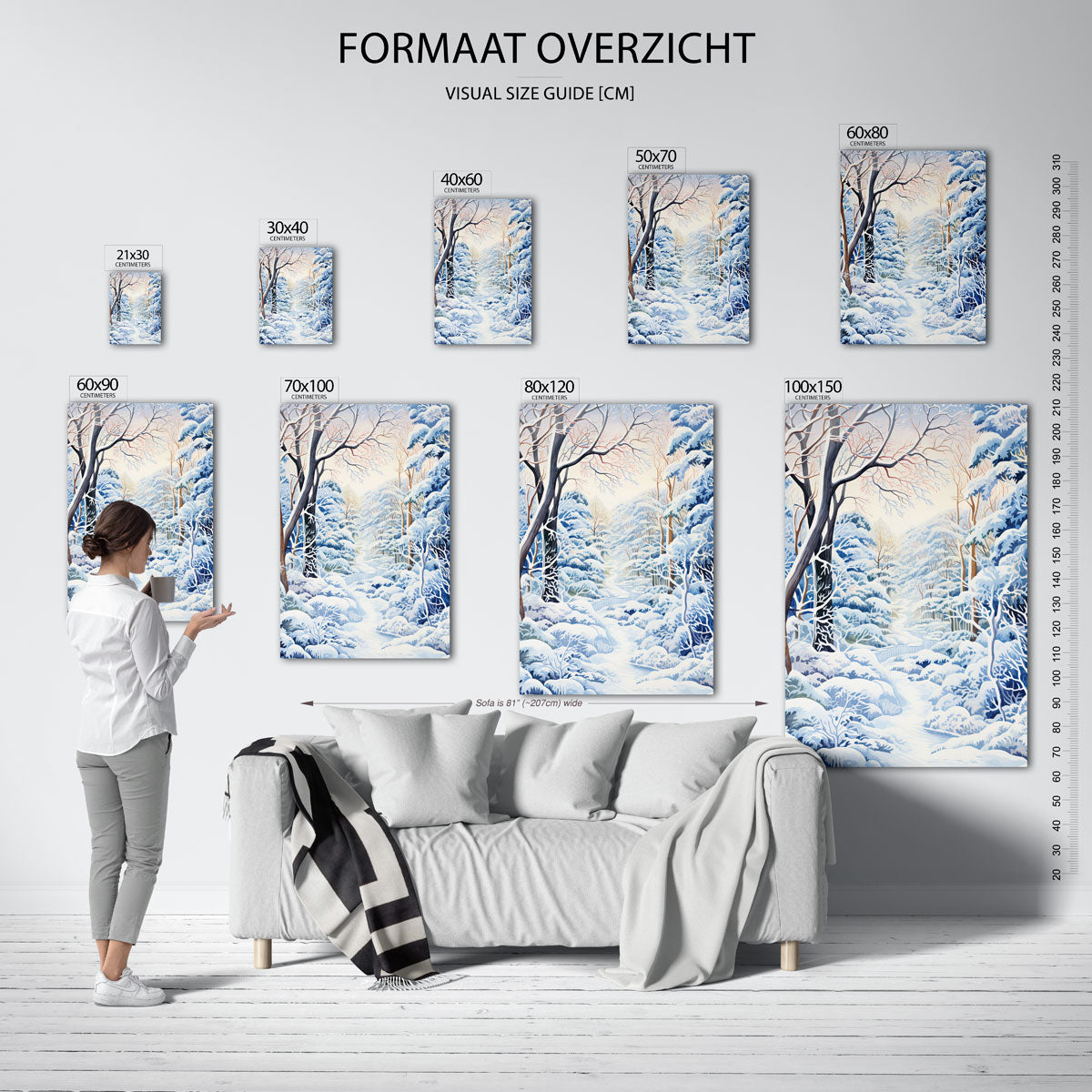 Sneeuwlandschap – staande muurposter voor kerst