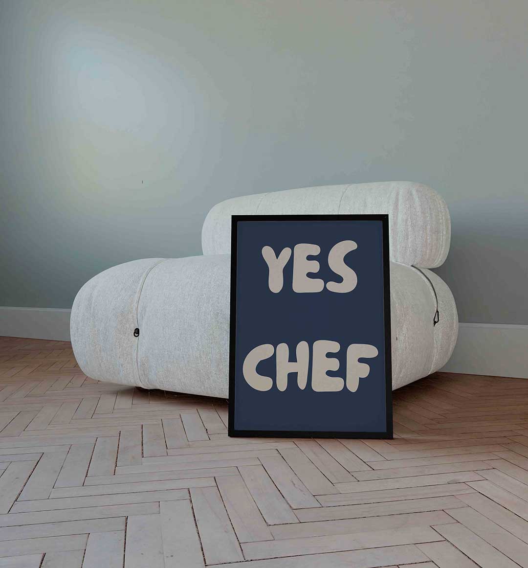 Yes chef – Pop Art wandkunst als portret poster