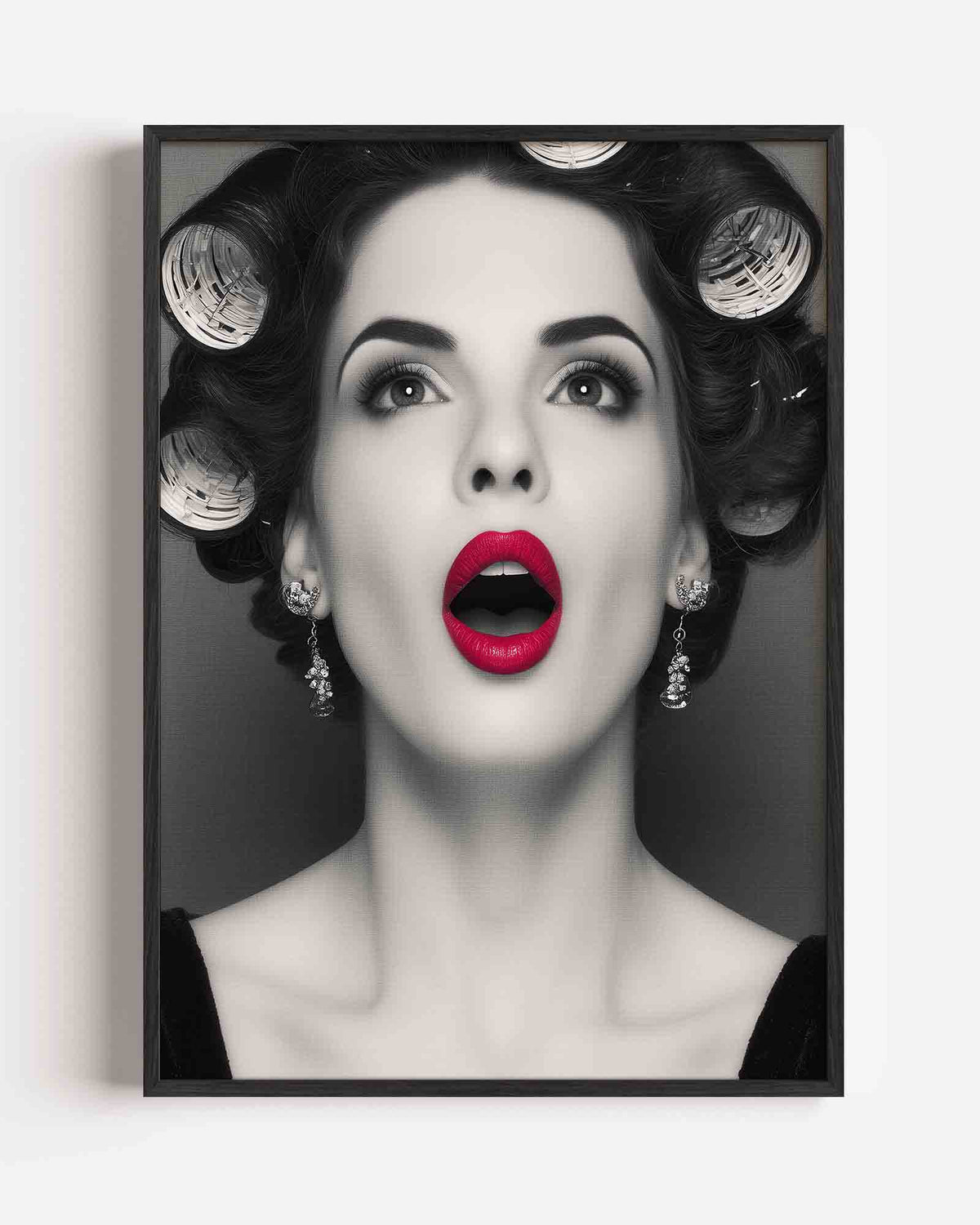 Vrouw met rode lippen – Pop Art portret poster als wanddecoratie