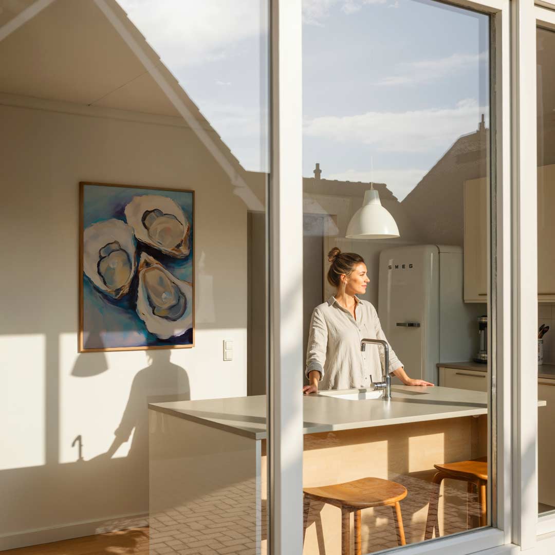 Elegante Oesterkunst – keukenposter in staand formaat