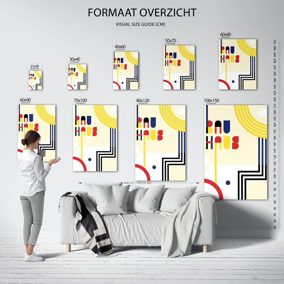 Vormen en kleurvlakken – geometrische poster in Bauhaus-stijl van WallArtistic