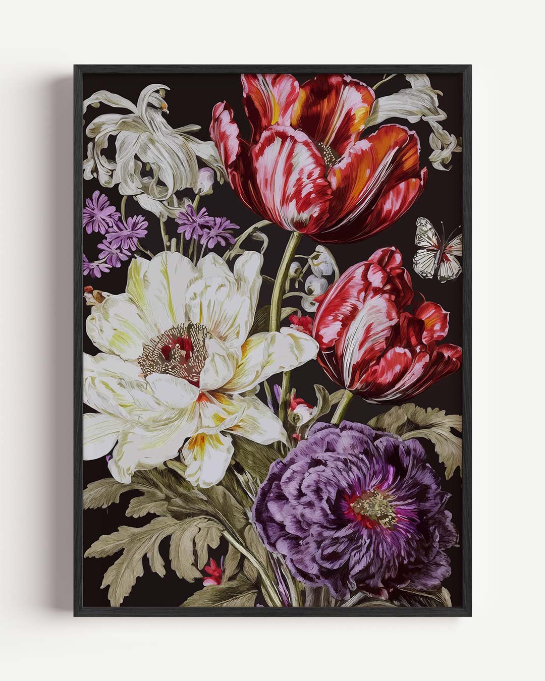 Bloeiende Elegantie – bloemen portret poster als wanddecoratie